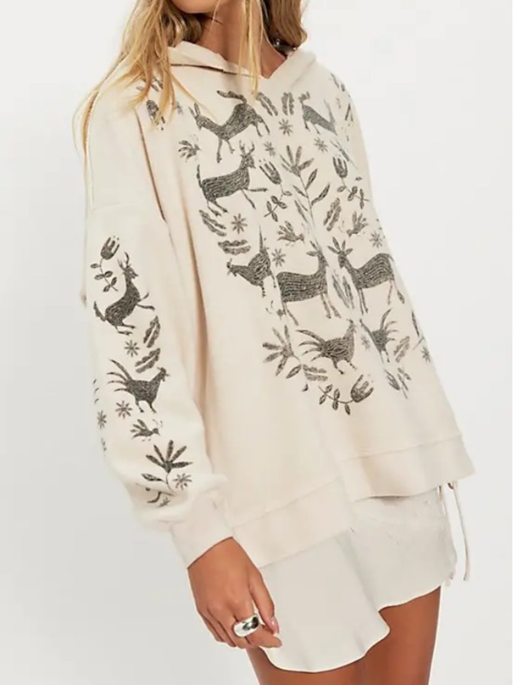 New Anthropologie Free People Ragabond Kindred Folk Oversized Hoodie Sz XL